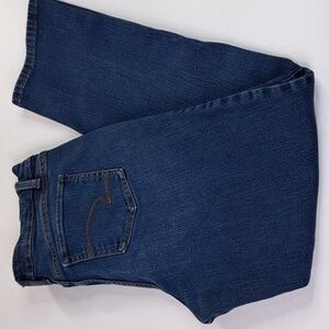 Time & Tru Faded Straight Stretch Blue Jeans Size 10 Short Inseam 27"